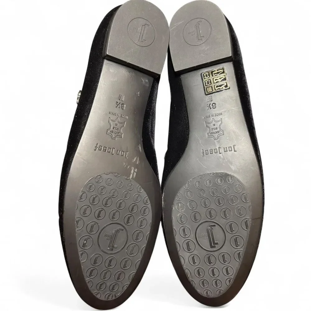 Jon Josef Velvet Smoking Slippers Womens 8.5 Black Skull Stud Loafers Made Spain